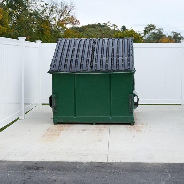 all of our commercial dumpsters come with covers to keep debris consisted of and prevent weather damage